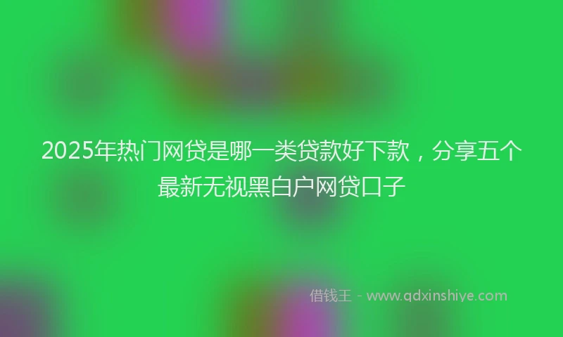 2025年热门网贷是哪一类贷款好下款，分享五个最新无视黑白户网贷口子