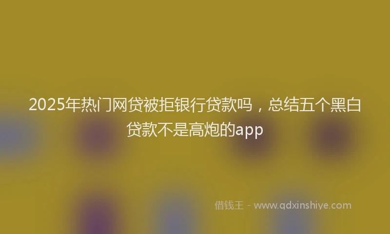 2025年热门网贷被拒银行贷款吗，总结五个黑白贷款不是高炮的app