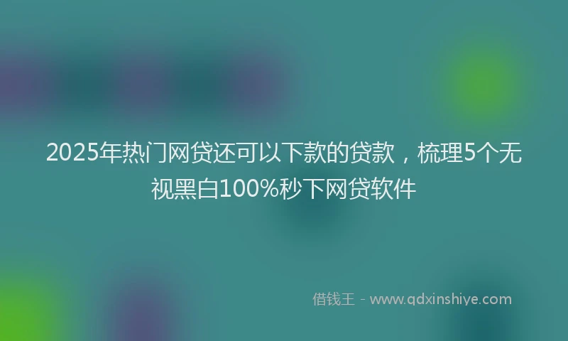 2025年热门网贷还可以下款的贷款，梳理5个无视黑白100%秒下网贷软件