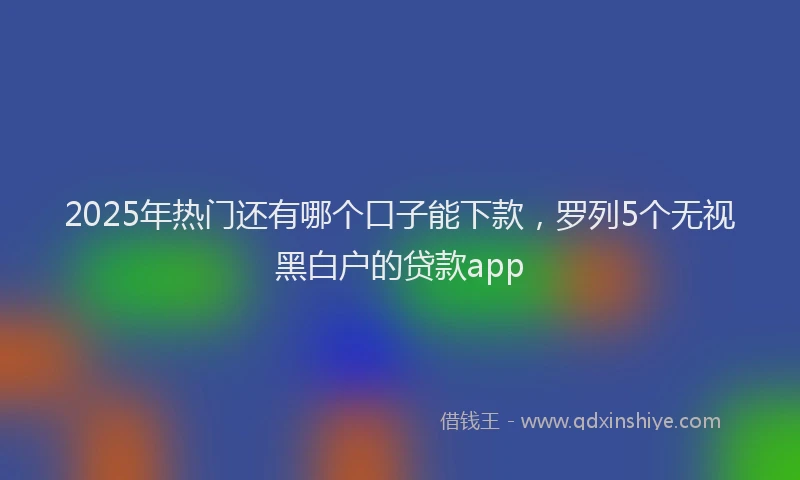 2025年热门还有哪个口子能下款，罗列5个无视黑白户的贷款app