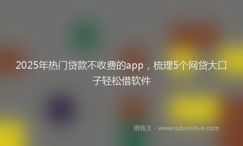 2025年热门贷款不收费的app，梳理5个网贷大口子轻松借软件