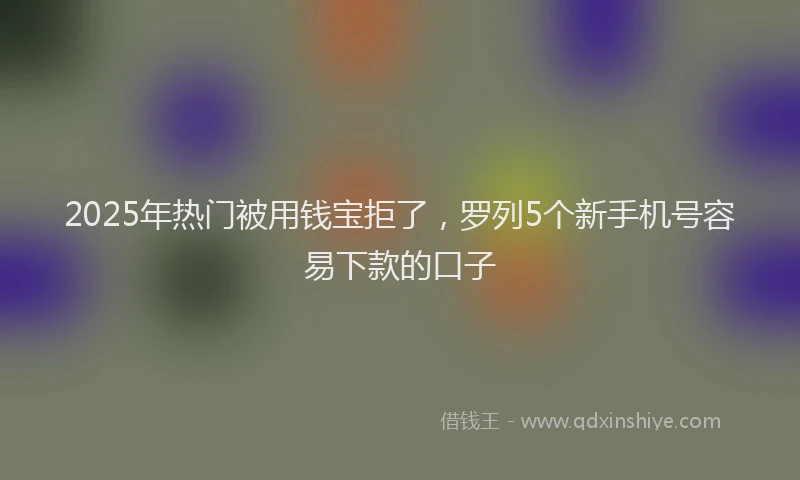2025年热门被用钱宝拒了，罗列5个新手机号容易下款的口子