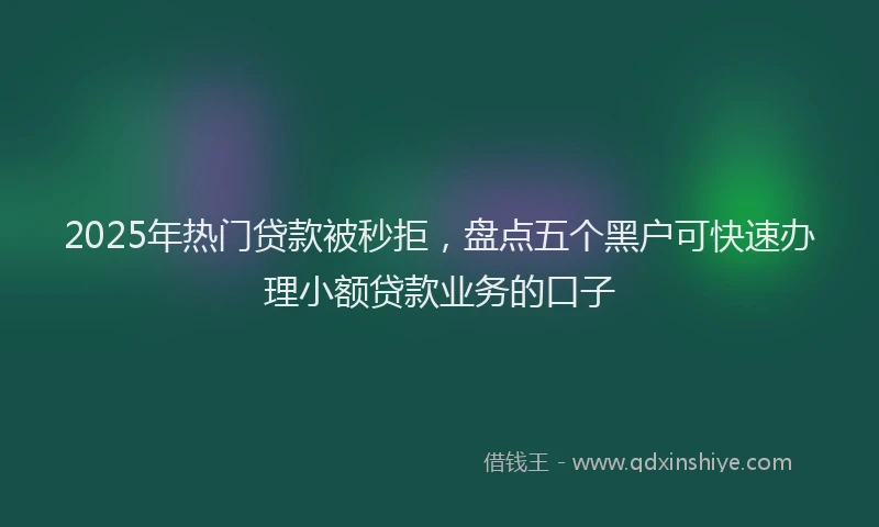 2025年热门贷款被秒拒，盘点五个黑户可快速办理小额贷款业务的口子