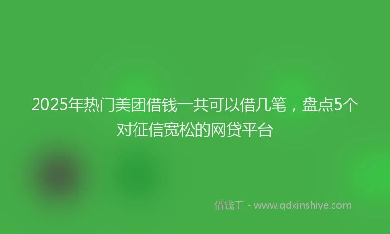 2025年热门美团借钱一共可以借几笔，盘点5个对征信宽松的网贷平台