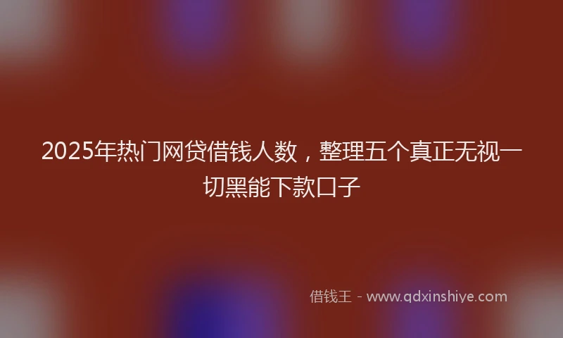 2025年热门网贷借钱人数，整理五个真正无视一切黑能下款口子