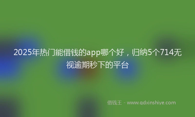 2025年热门能借钱的app哪个好，归纳5个714无视逾期秒下的平台