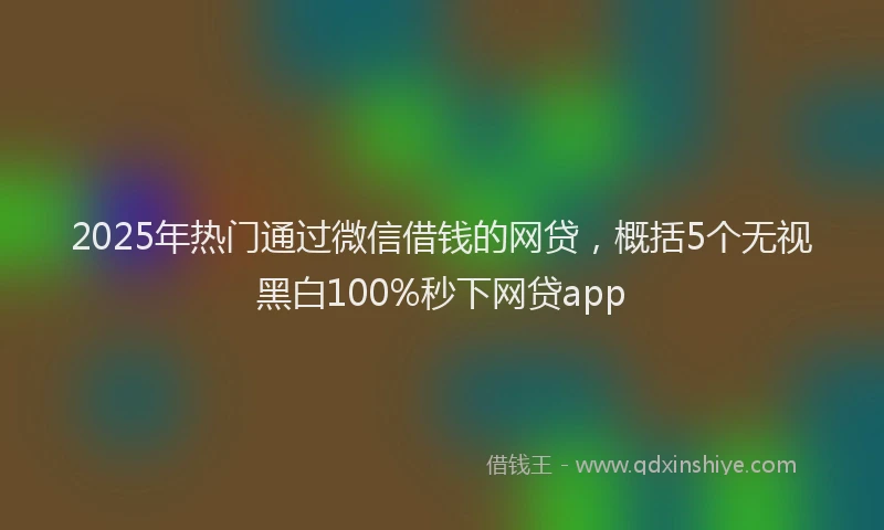 2025年热门通过微信借钱的网贷，概括5个无视黑白100%秒下网贷app