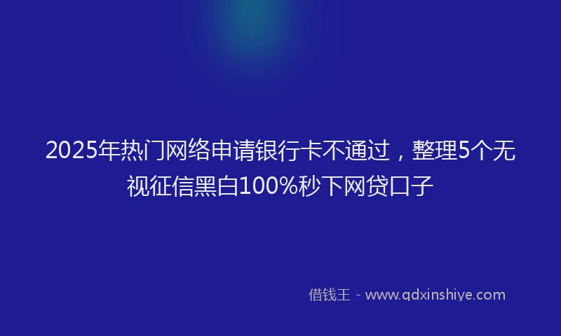 2025年热门网络申请银行卡不通过，整理5个无视征信黑白100%秒下网贷口子