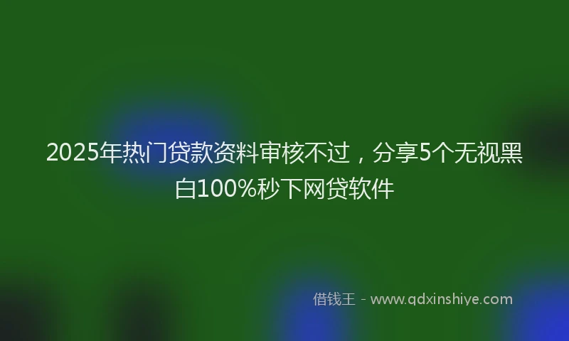 2025年热门贷款资料审核不过，分享5个无视黑白100%秒下网贷软件