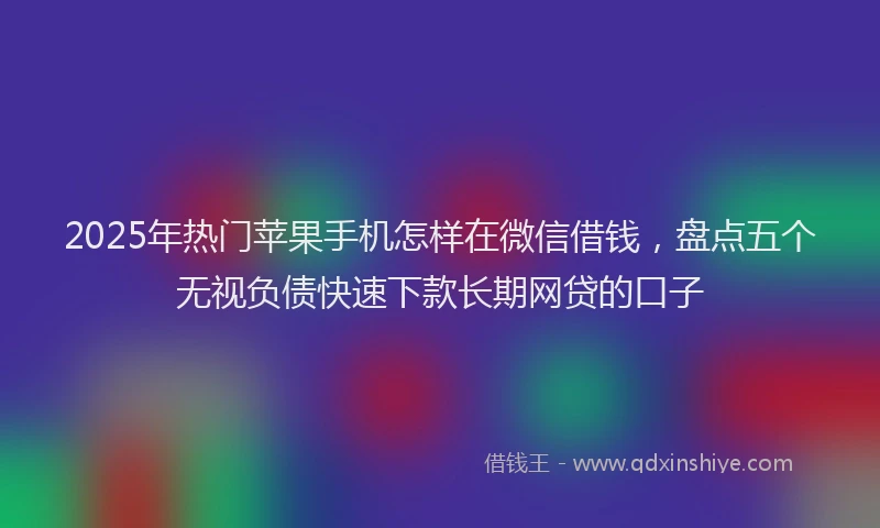 2025年热门苹果手机怎样在微信借钱，盘点五个无视负债快速下款长期网贷的口子