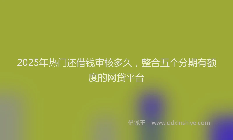 2025年热门还借钱审核多久，整合五个分期有额度的网贷平台