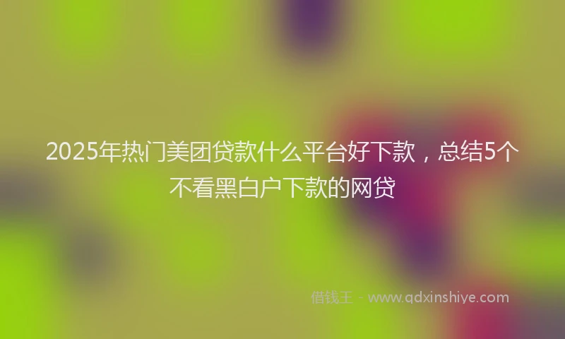 2025年热门美团贷款什么平台好下款，总结5个不看黑白户下款的网贷
