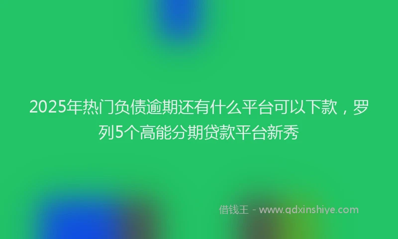 2025年热门负债逾期还有什么平台可以下款，罗列5个高能分期贷款平台新秀