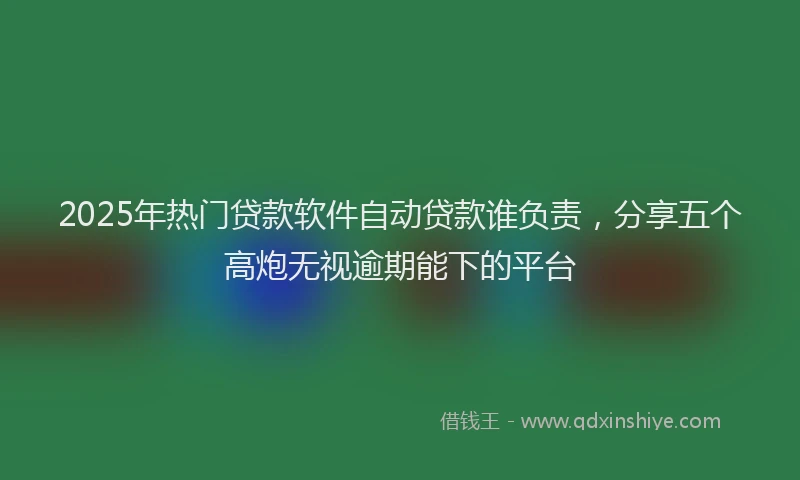 2025年热门贷款软件自动贷款谁负责，分享五个高炮无视逾期能下的平台