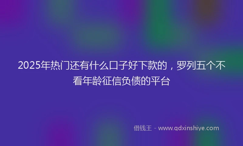 2025年热门还有什么口子好下款的，罗列五个不看年龄征信负债的平台