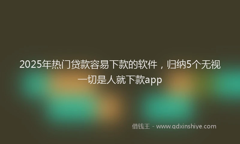 2025年热门贷款容易下款的软件，归纳5个无视一切是人就下款app