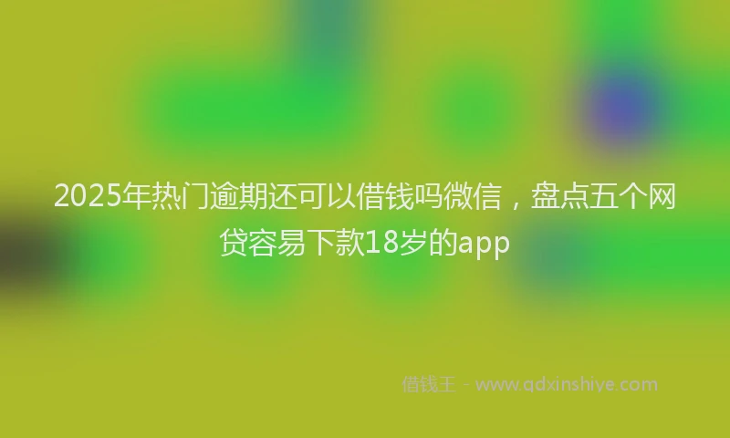 2025年热门逾期还可以借钱吗微信，盘点五个网贷容易下款18岁的app