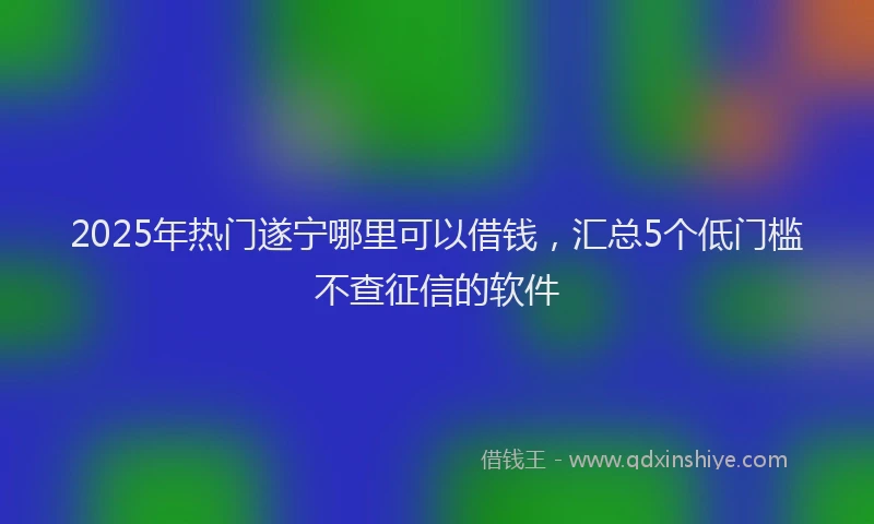 2025年热门遂宁哪里可以借钱，汇总5个低门槛不查征信的软件