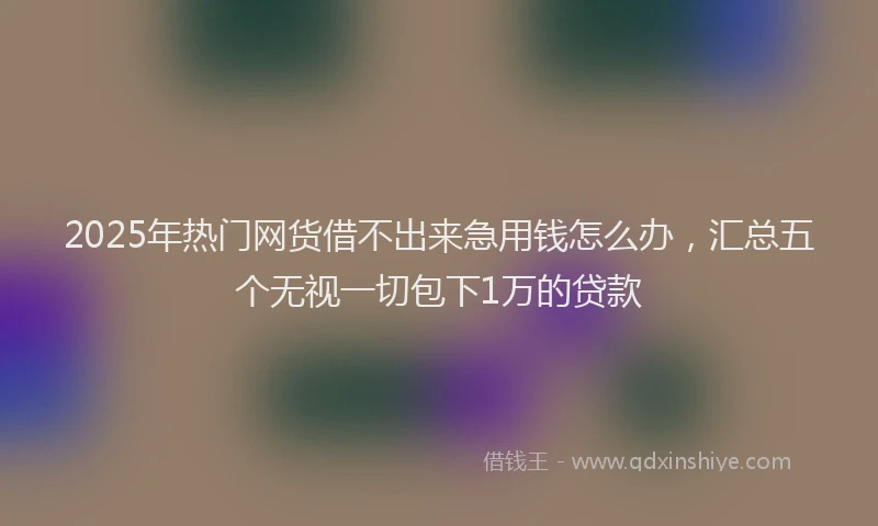 2025年热门网货借不出来急用钱怎么办，汇总五个无视一切包下1万的贷款