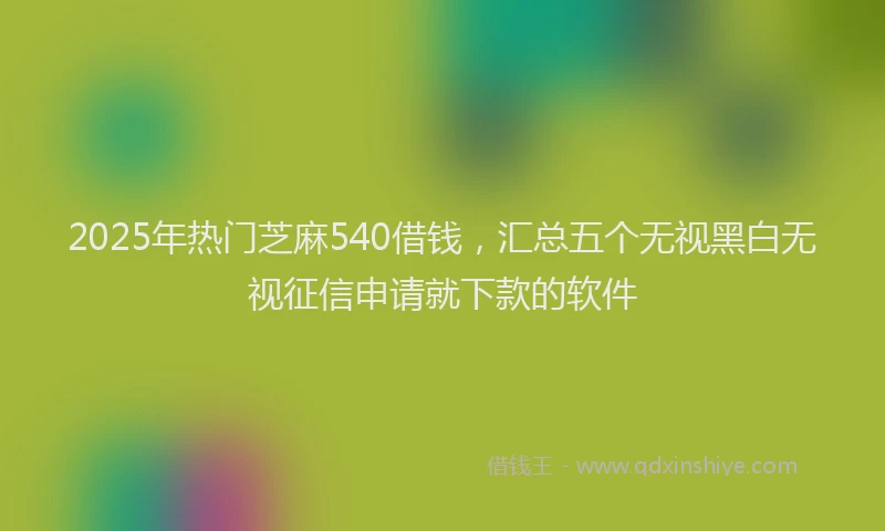2025年热门芝麻540借钱，汇总五个无视黑白无视征信申请就下款的软件