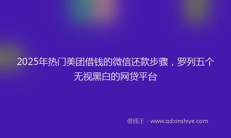2025年热门美团借钱的微信还款步骤，罗列五个无视黑白的网贷平台