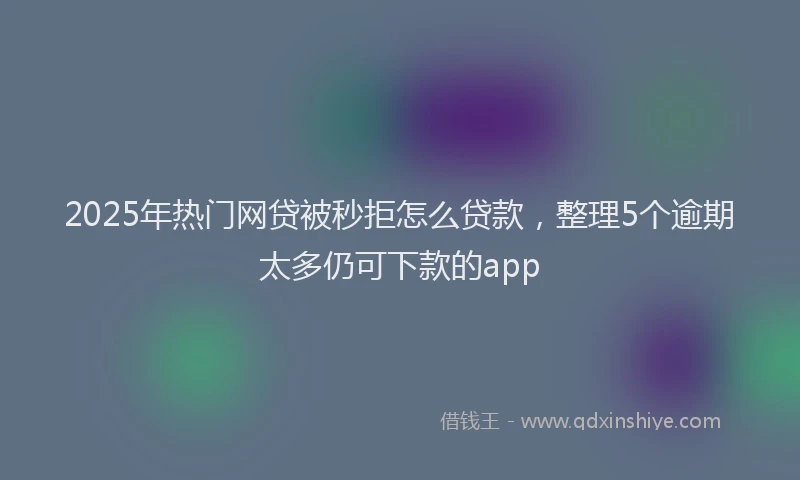 2025年热门网贷被秒拒怎么贷款，整理5个逾期太多仍可下款的app