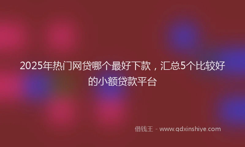 2025年热门网贷哪个最好下款，汇总5个比较好的小额贷款平台