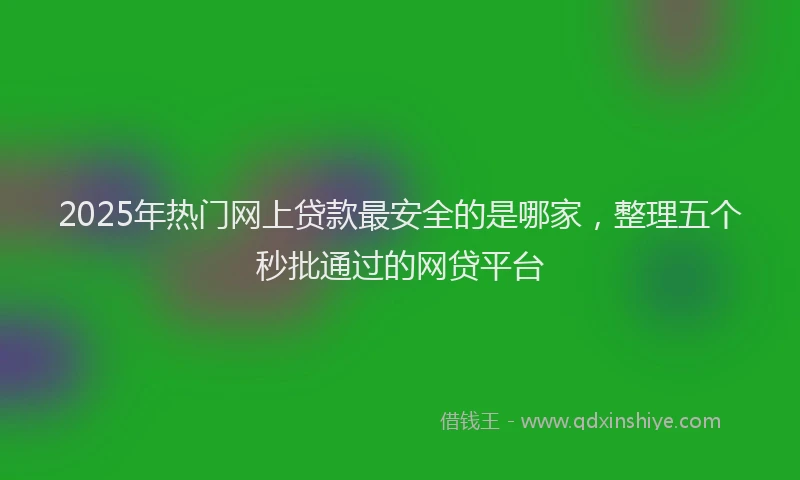 2025年热门网上贷款最安全的是哪家，整理五个秒批通过的网贷平台
