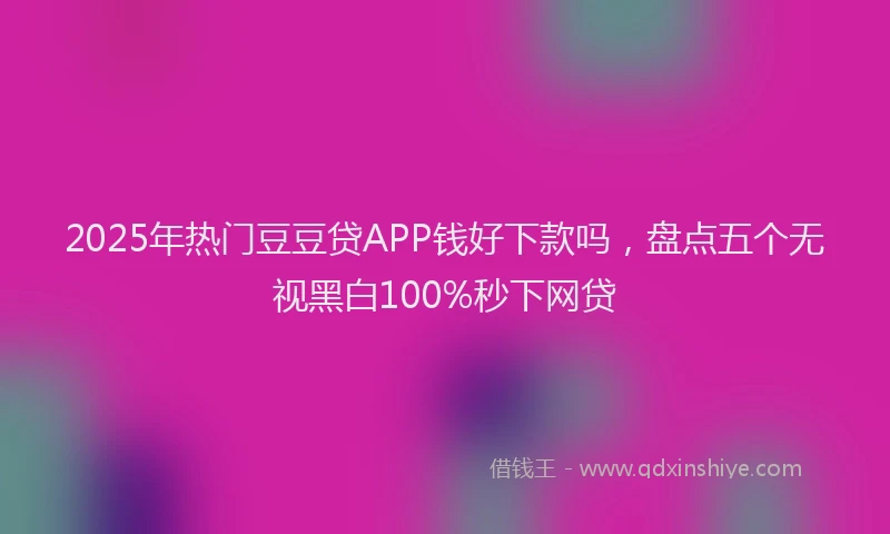 2025年热门豆豆贷APP钱好下款吗，盘点五个无视黑白100%秒下网贷