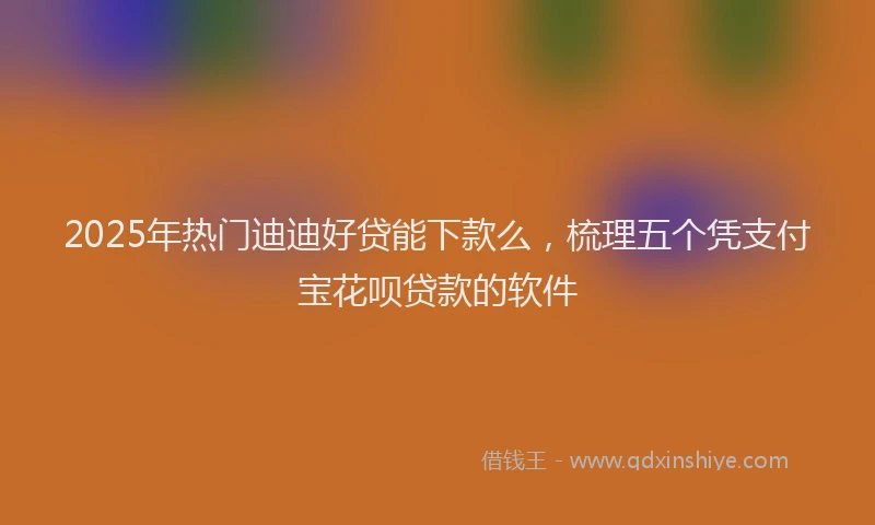 2025年热门迪迪好贷能下款么，梳理五个凭支付宝花呗贷款的软件