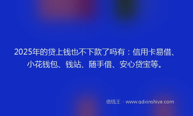 2025年的贷上钱也不下款了吗有：信用卡易借、小花钱包、钱站、随手借、安心贷宝等。