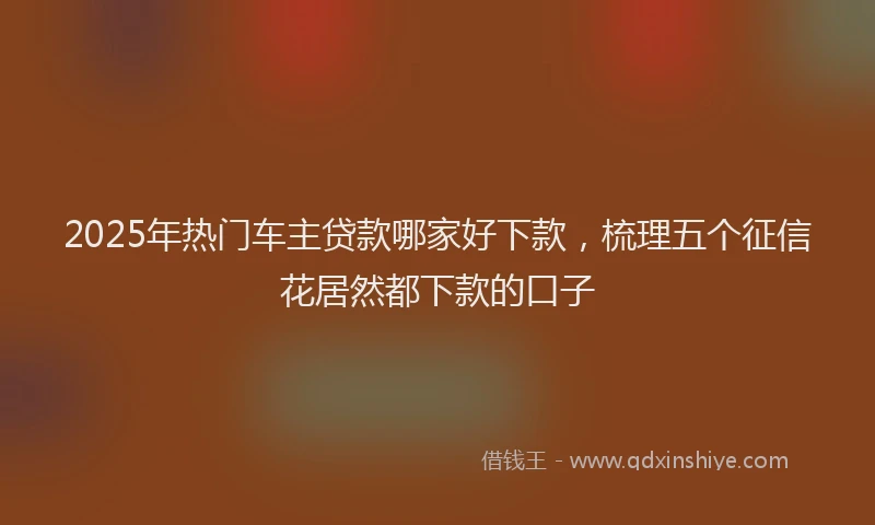 2025年热门车主贷款哪家好下款，梳理五个征信花居然都下款的口子