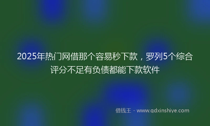 2025年热门网借那个容易秒下款，罗列5个综合评分不足有负债都能下款软件
