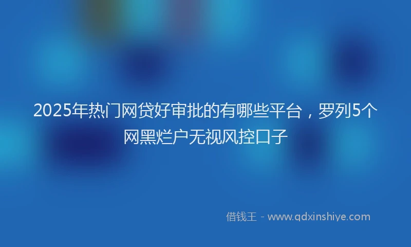 2025年热门网贷好审批的有哪些平台，罗列5个网黑烂户无视风控口子