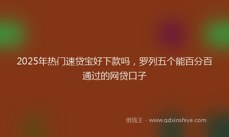 2025年热门速贷宝好下款吗，罗列五个能百分百通过的网贷口子