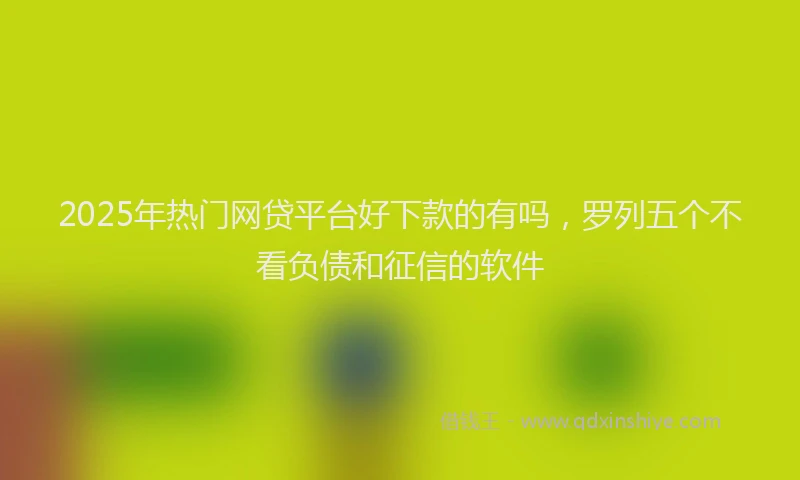 2025年热门网贷平台好下款的有吗，罗列五个不看负债和征信的软件