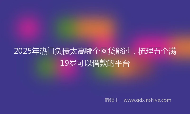 2025年热门负债太高哪个网贷能过，梳理五个满19岁可以借款的平台