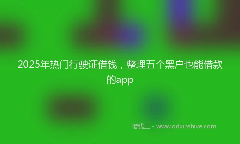 2025年热门行驶证借钱，整理五个黑户也能借款的app