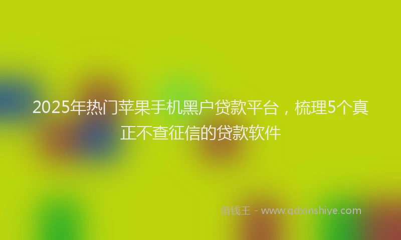 2025年热门苹果手机黑户贷款平台，梳理5个真正不查征信的贷款软件
