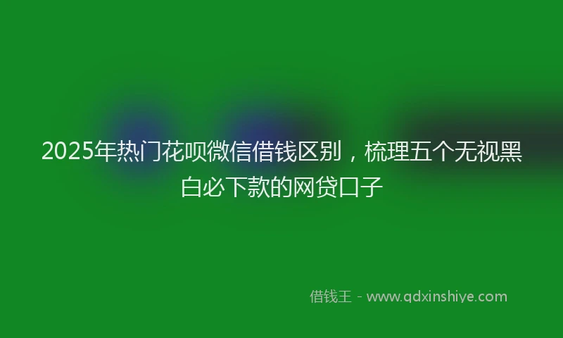 2025年热门花呗微信借钱区别，梳理五个无视黑白必下款的网贷口子