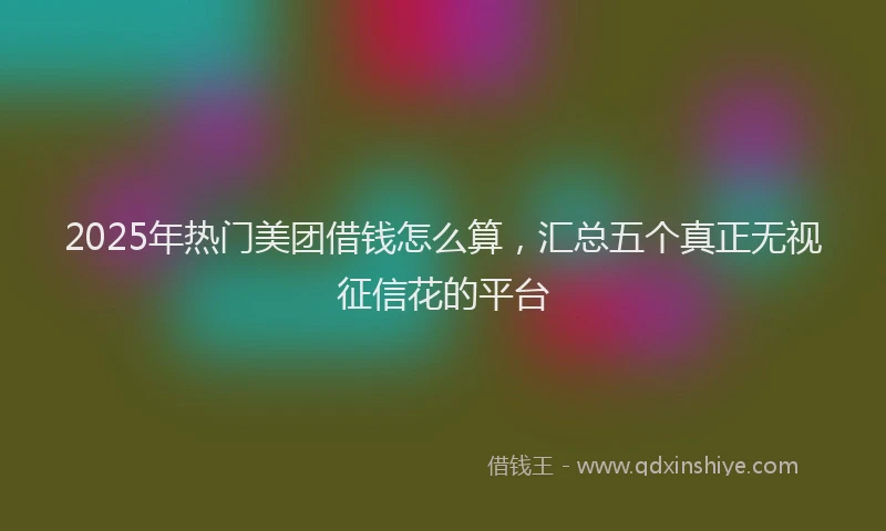 2025年热门美团借钱怎么算，汇总五个真正无视征信花的平台
