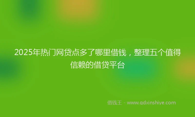 2025年热门网贷点多了哪里借钱，整理五个值得信赖的借贷平台