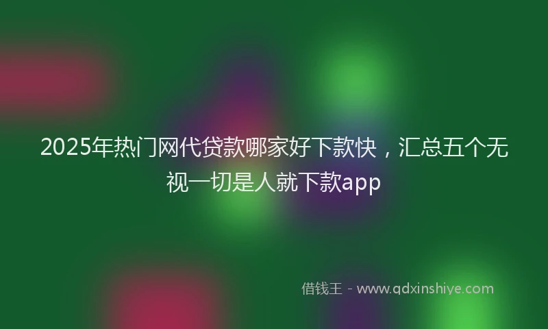 2025年热门网代贷款哪家好下款快，汇总五个无视一切是人就下款app
