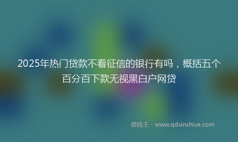 2025年热门贷款不看征信的银行有吗,概括五个百分百下款无视黑白户网贷