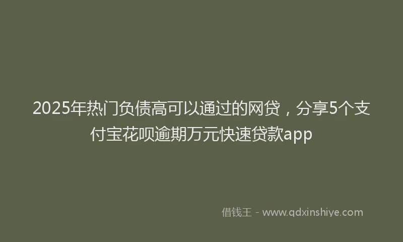 2025年热门负债高可以通过的网贷，分享5个支付宝花呗逾期万元快速贷款app
