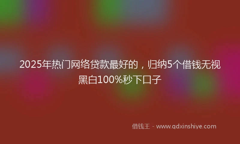 2025年热门网络贷款最好的，归纳5个借钱无视黑白100%秒下口子