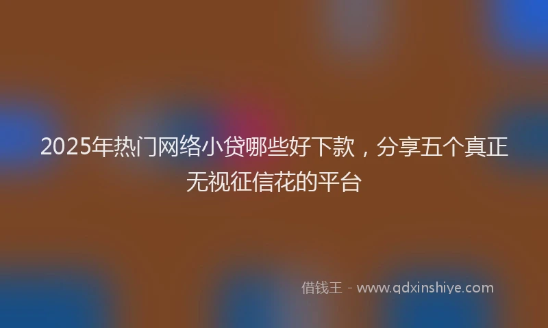 2025年热门网络小贷哪些好下款，分享五个真正无视征信花的平台