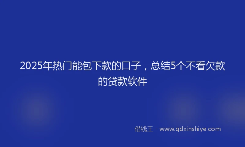 2025年热门能包下款的口子，总结5个不看欠款的贷款软件
