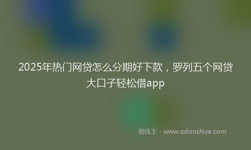 2025年热门网贷怎么分期好下款，罗列五个网贷大口子轻松借app