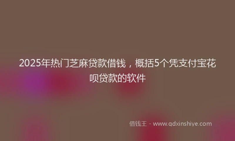 2025年热门芝麻贷款借钱，概括5个凭支付宝花呗贷款的软件